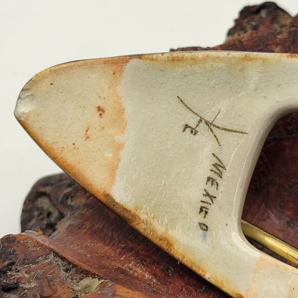 Ken Edwards Tonala Pottery Belt Buckle - Picture 4 of 4